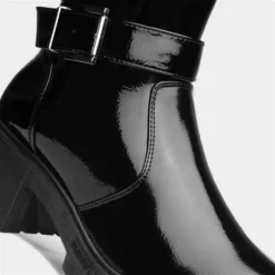 Lilley Womens Black Patent Chunky Boot -UK Shoe Sales Store 186067 2 L05.20221111000148