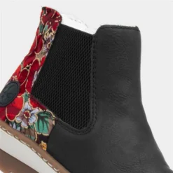 Rieker Womens Black Multi Printed Chelsea Boot -UK Shoe Sales Store 186072 2 L05.20230822000245
