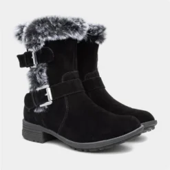 Hush Puppies Tracie Black Suede Boot -UK Shoe Sales Store 187015 2 L06.20230518000241