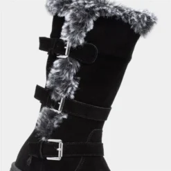 Hush Puppies Saluki Womens Black Suede Boot -UK Shoe Sales Store 187016 2 L05.20230518000241