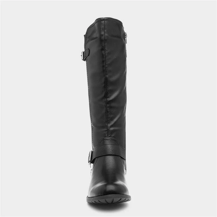 Lilley Marcy Womens Black Riding Boot With Buckles 3 Lilley Marcy Womens Black Riding Boot With Buckles