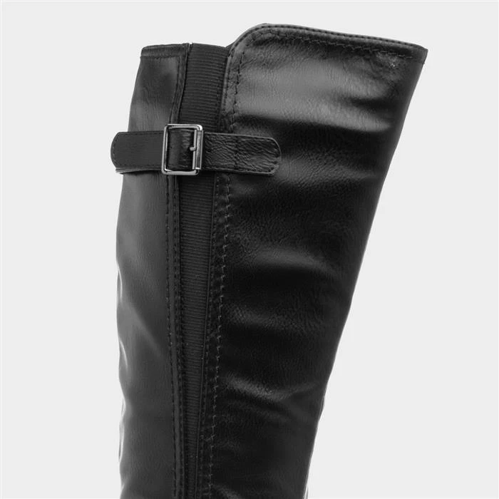 Lilley Marcy Womens Black Riding Boot With Buckles 6 Lilley Marcy Womens Black Riding Boot With Buckles - Image 4