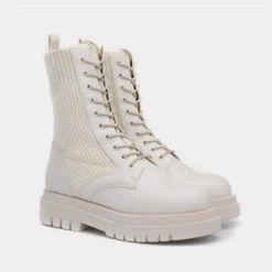 Truffle Britney Womens Cream Lace Up Boot -UK Shoe Sales Store 189321 2 L06.20230119000716