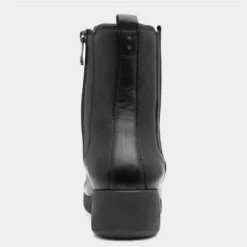 Marco Tozzi Womens Black Leather Wedged Boot 9 Marco Tozzi Womens Black Leather Wedged Boot -UK Shoe Sales Store 189446 2 L04.20230613000222