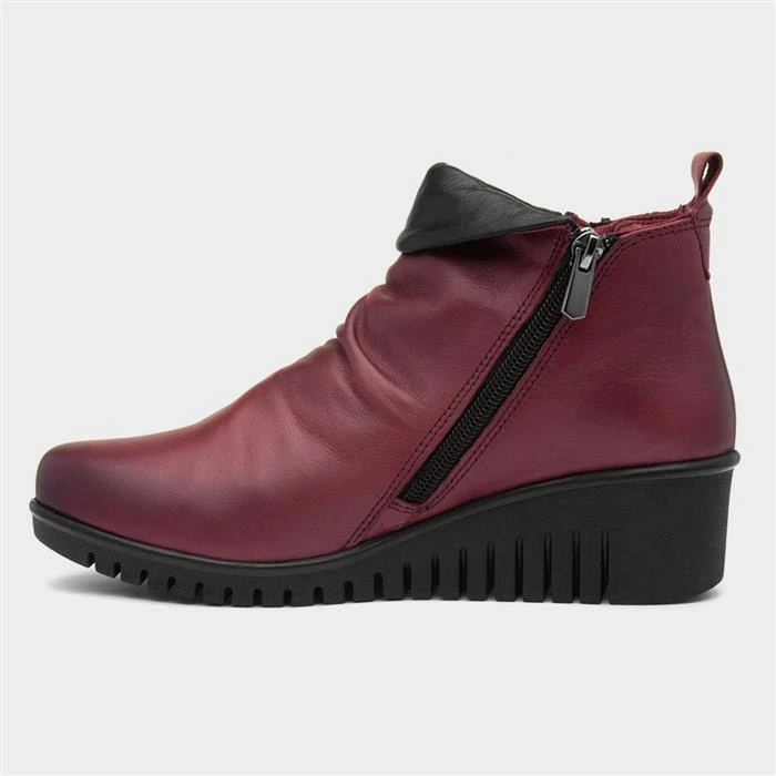 Lotus Cordelia Womens Bordeaux Leather Ankle Boot 4 Lotus Cordelia Womens Bordeaux Leather Ankle Boot - Image 2