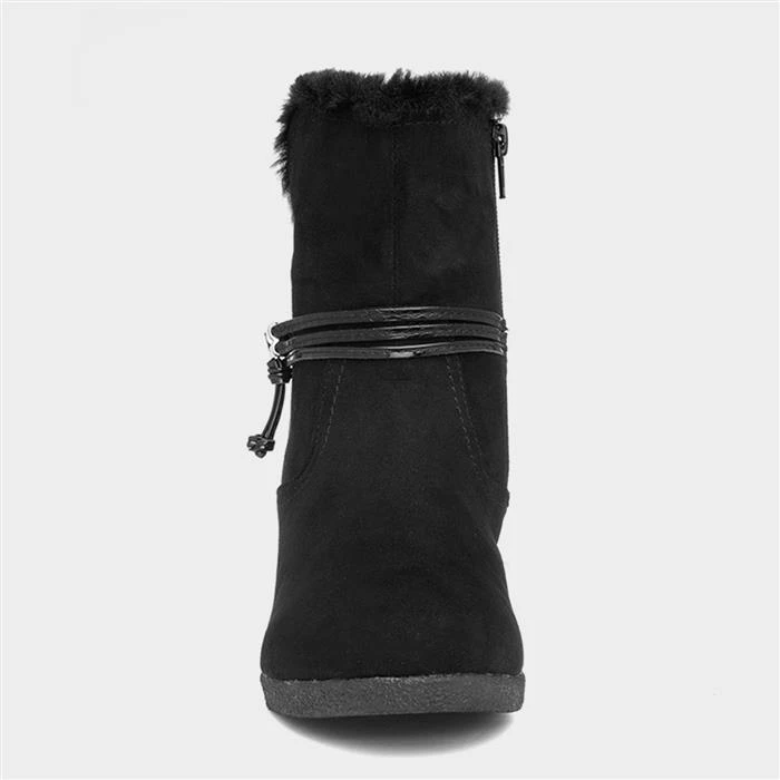 Sprox Womens Black Wedged Boot 3 Sprox Womens Black Wedged Boot