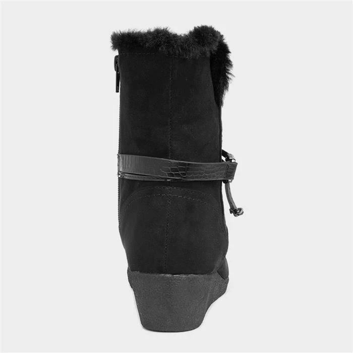 Sprox Womens Black Wedged Boot 5 Sprox Womens Black Wedged Boot - Image 3