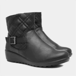 Cushion Walk Queenie Womens Black Ankle Boot -UK Shoe Sales Store 189509 2 L06.20230808000225