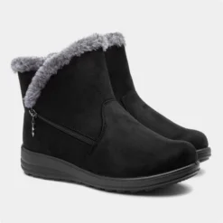 Cushion Walk Olivia Womens Black Faux Fur Boot 11 Cushion Walk Olivia Womens Black Faux Fur Boot -UK Shoe Sales Store 189514 2 L06.20221114000600