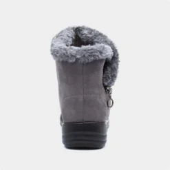 Cushion Walk Olivia Womens Grey Faux Fur Boot -UK Shoe Sales Store 189515 2 L04.20230808000225
