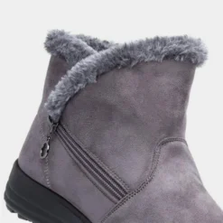 Cushion Walk Olivia Womens Grey Faux Fur Boot -UK Shoe Sales Store 189515 2 L05.20230808000225