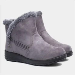 Cushion Walk Olivia Womens Grey Faux Fur Boot -UK Shoe Sales Store 189515 2 L06.20230808000225