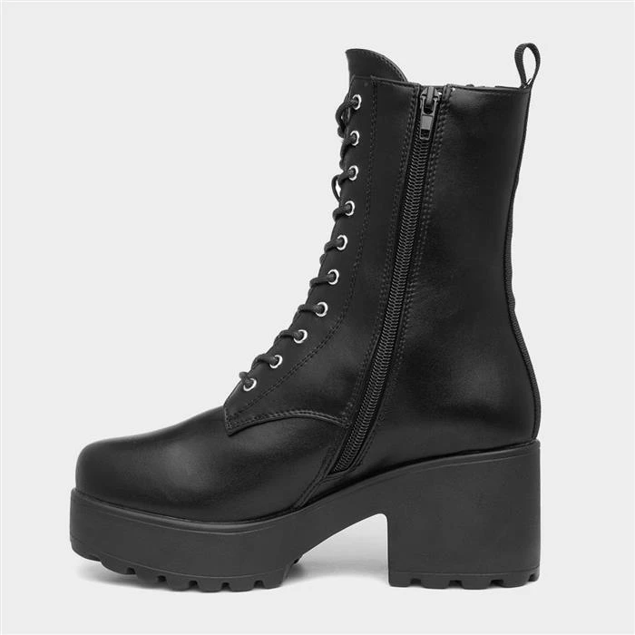 Sedai Sutton Womens Black Chunky Heeled Boot 4 Sedai Sutton Womens Black Chunky Heeled Boot - Image 2