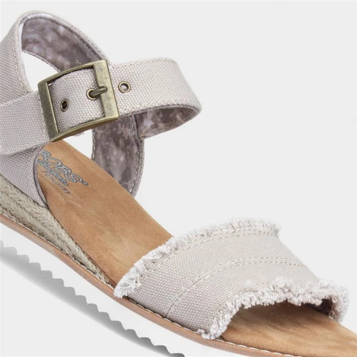 Skechers Bobs Desert Kiss Taupe Canvas Sandal 6 Skechers Bobs Desert Kiss Taupe Canvas Sandal - Image 4
