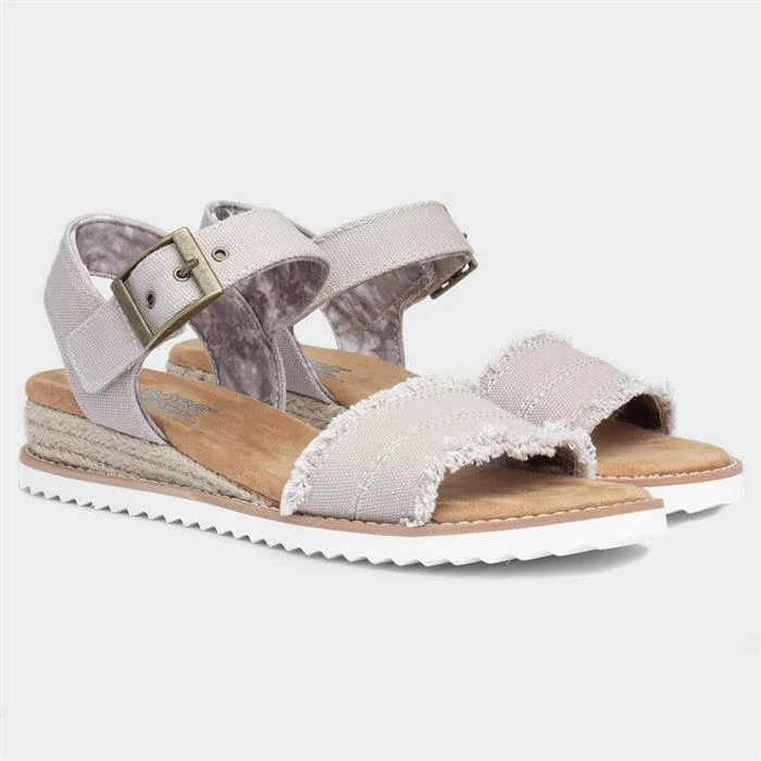 Skechers Bobs Desert Kiss Taupe Canvas Sandal 7 Skechers Bobs Desert Kiss Taupe Canvas Sandal - Image 5