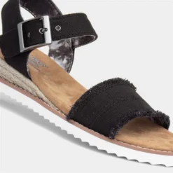 Skechers Bobs Black Desert Kiss Canvas Sandal -UK Shoe Sales Store 190109 2 L05.20230814000217
