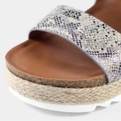 Lunar Nest Womens Metallic Grey Flatform Sandal -UK Shoe Sales Store 190144 3 L04.20230126000538