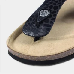 Lazy Dogz Beach Womens Black Leather Sandal -UK Shoe Sales Store 190182 3 L04.20220629000409