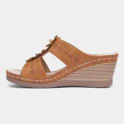 Lilley & Skinner Tobago Womens Tan Wedged Mule -UK Shoe Sales Store 190203 2 L03.20230313000223