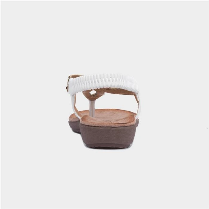 Lunar Una Womens White Beaded Sandal 5 Lunar Una Womens White Beaded Sandal - Image 3