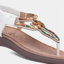 Lunar Una Womens White Beaded Sandal 10 Lunar Una Womens White Beaded Sandal -UK Shoe Sales Store 190215 2 L05.20230516000209