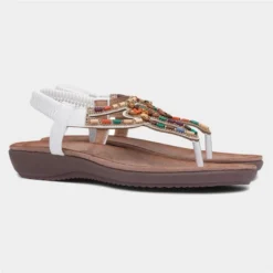 Lunar Una Womens White Beaded Sandal 11 Lunar Una Womens White Beaded Sandal -UK Shoe Sales Store 190215 2 L06.20230516000209