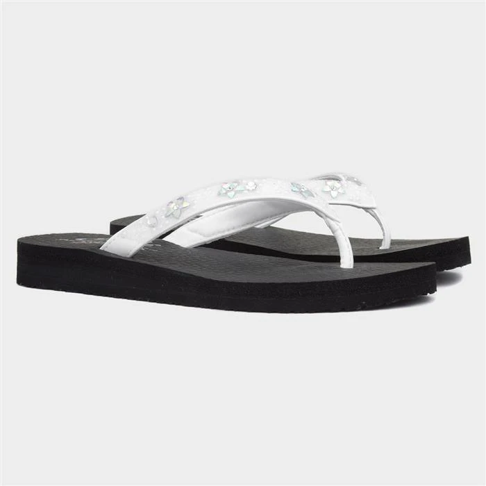 Skechers Meditation Daisy Dancing White Sandal 7 Skechers Meditation Daisy Dancing White Sandal - Image 5