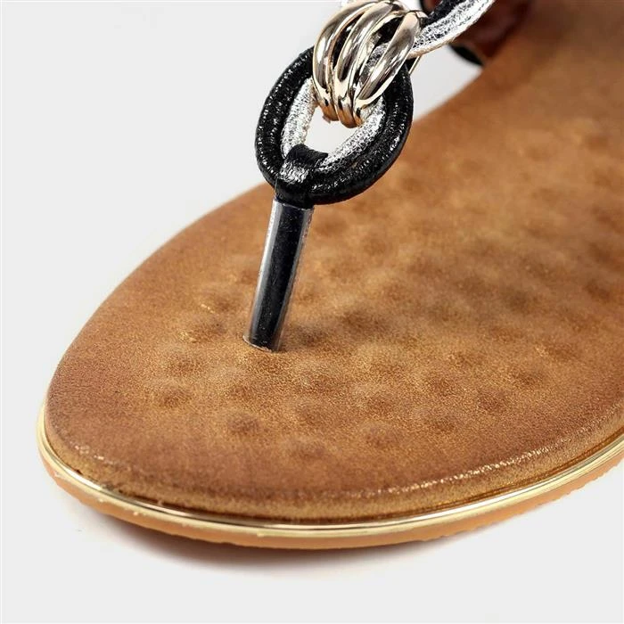 Lunar Dawley Womens Black Toe Post Sandal 5 Lunar Dawley Womens Black Toe Post Sandal - Image 3