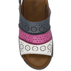 Lotus Neylan Womens Navy Multi Leather Wedge -UK Shoe Sales Store 190303 3 L04.20230215000101