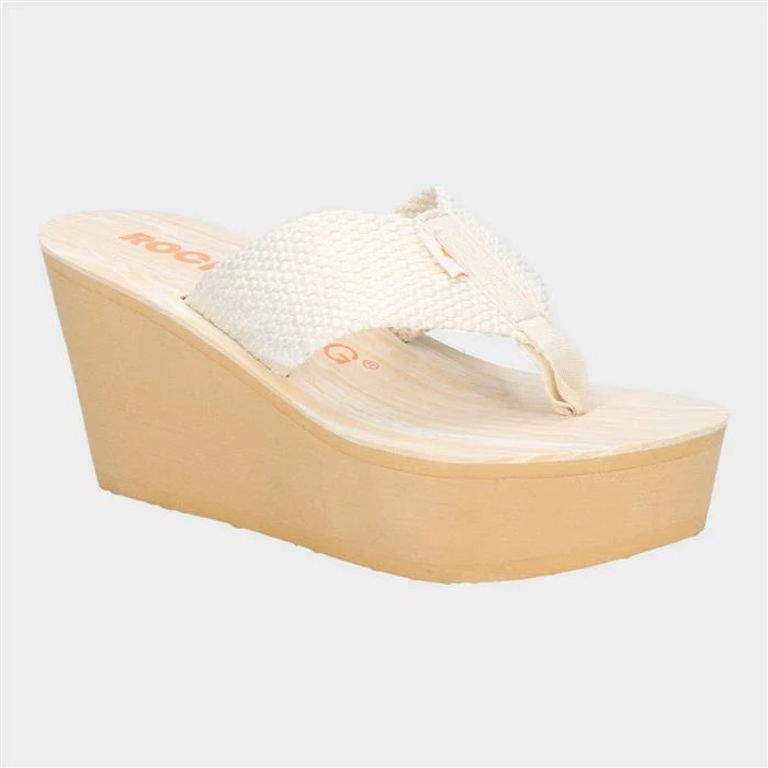 Rocket Dog Diver Womens Cream Wedged Sandal 3 Rocket Dog Diver Womens Cream Wedged Sandal
