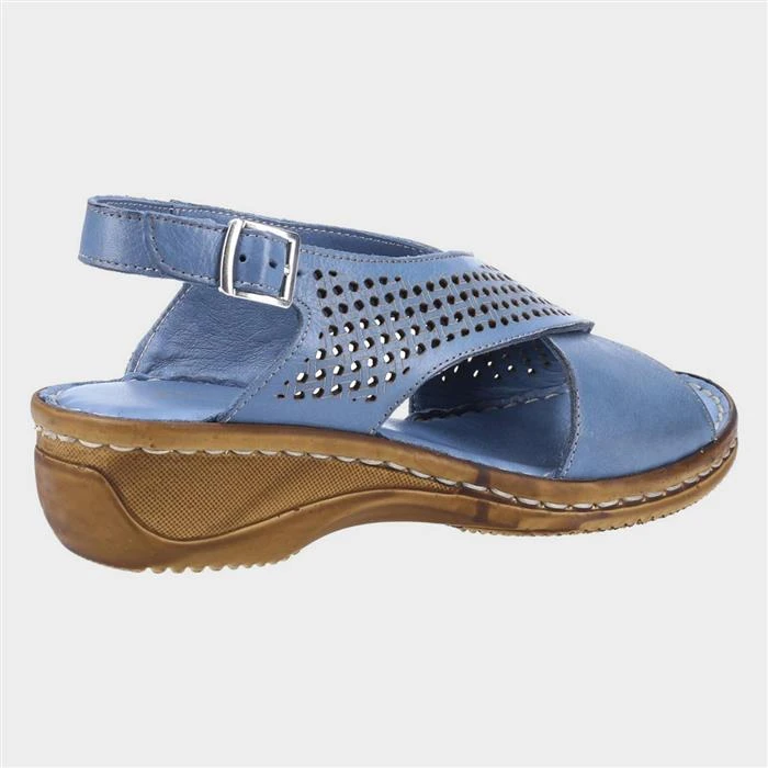 Fleet & Foster Judith Womens Blue Leather Sandal 4 Fleet & Foster Judith Womens Blue Leather Sandal - Image 2