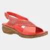 Fleet & Foster Judith Womens Red Leather Sandal -UK Shoe Sales Store 191178 3 L02.20230125000550