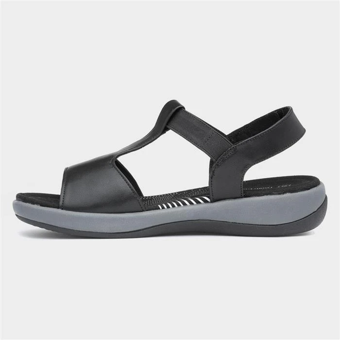 Hush Puppies Sylvie Womens Black Leather Sandal 4 Hush Puppies Sylvie Womens Black Leather Sandal - Image 2