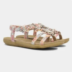 Lilley Womens Beige Multi Floral Sandal -UK Shoe Sales Store 191242 2 L06.20230227000313