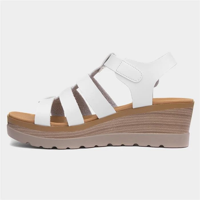 Lilley & Skinner Jakarta Womens Wedge White Sandal 4 Lilley & Skinner Jakarta Womens Wedge White Sandal - Image 2