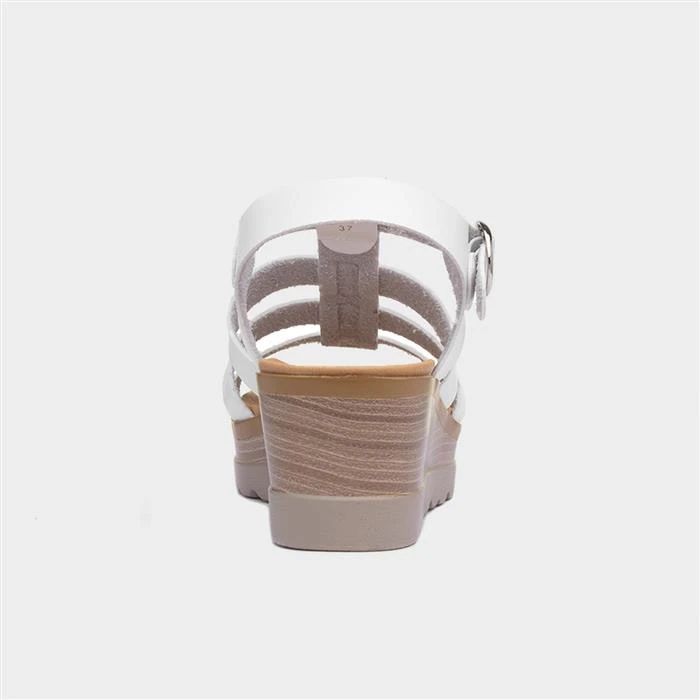 Lilley & Skinner Jakarta Womens Wedge White Sandal 5 Lilley & Skinner Jakarta Womens Wedge White Sandal - Image 3
