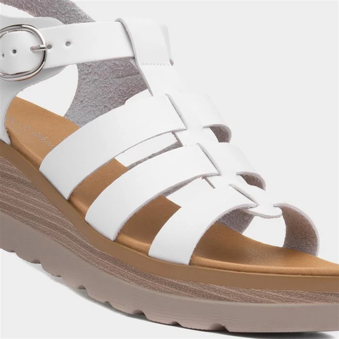 Lilley & Skinner Jakarta Womens Wedge White Sandal 6 Lilley & Skinner Jakarta Womens Wedge White Sandal - Image 4