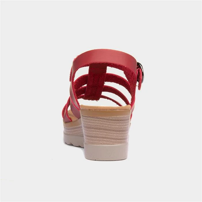 Lilley & Skinner Jakarta Womens Red Wedged Sandal 5 Lilley & Skinner Jakarta Womens Red Wedged Sandal - Image 3