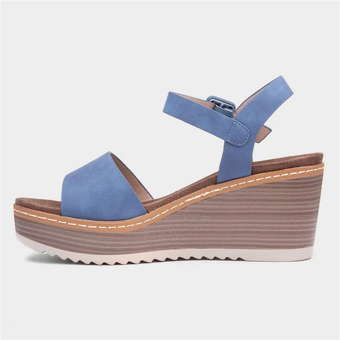 Heavenly Feet Orion Womens Blue Denim Sandal 4 Heavenly Feet Orion Womens Blue Denim Sandal - Image 2