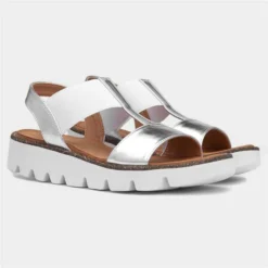 Heavenly Feet Ritz Womens White And Silver Sandal -UK Shoe Sales Store 191263 2 L06.20230529000120