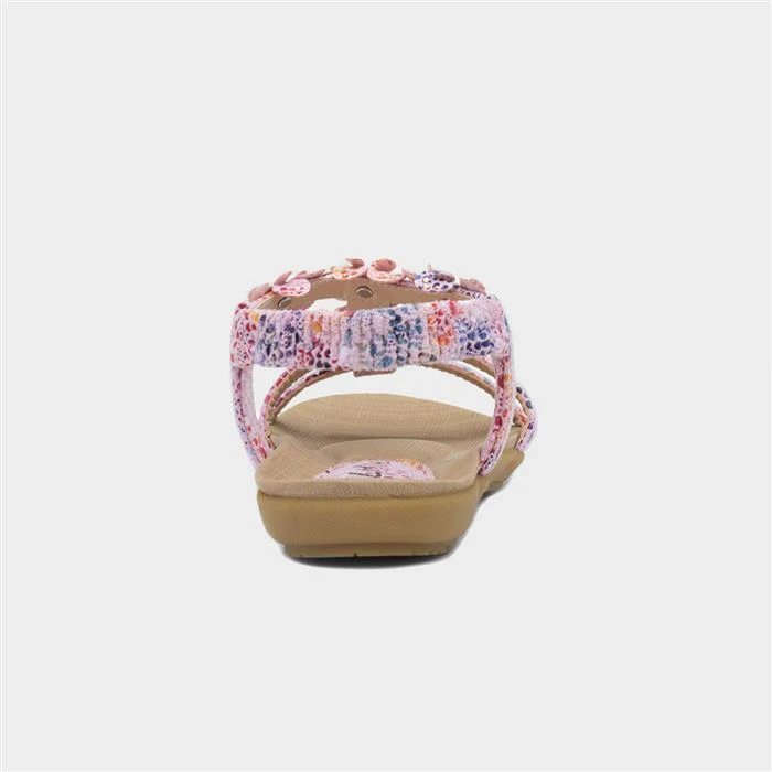 Lilley Womens Pink Multi Flower Sandal 5 Lilley Womens Pink Multi Flower Sandal - Image 3