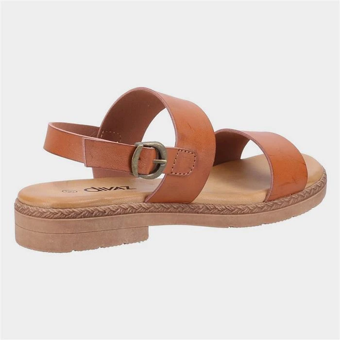 Divaz Mia Womens Tan Strappy Sandal 4 Divaz Mia Womens Tan Strappy Sandal - Image 2