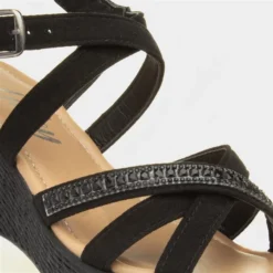 Lilley Womens Black Wedge Strappy Sandal -UK Shoe Sales Store 192015 2 L05.20230803000153