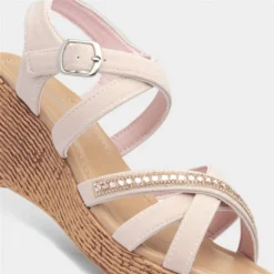 Lilley Womens Nude Diamante Wedge Sandal -UK Shoe Sales Store 192021 2 L05.20230125000556