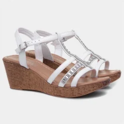 Lilley Womens Wedge Sandal In White -UK Shoe Sales Store 19221 2 L06.20230803000153