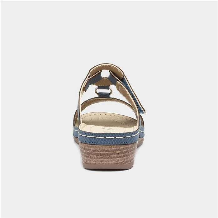 Lilley Womens Blue Wedge Easy Fasten Sandal 5 Lilley Womens Blue Wedge Easy Fasten Sandal - Image 3