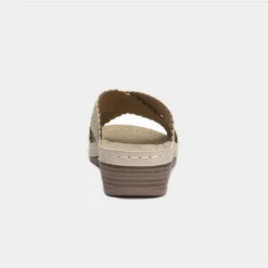 Lilley Beige Womens Cross Strap Mule Sandal -UK Shoe Sales Store 195005 2 L04.20220817000200