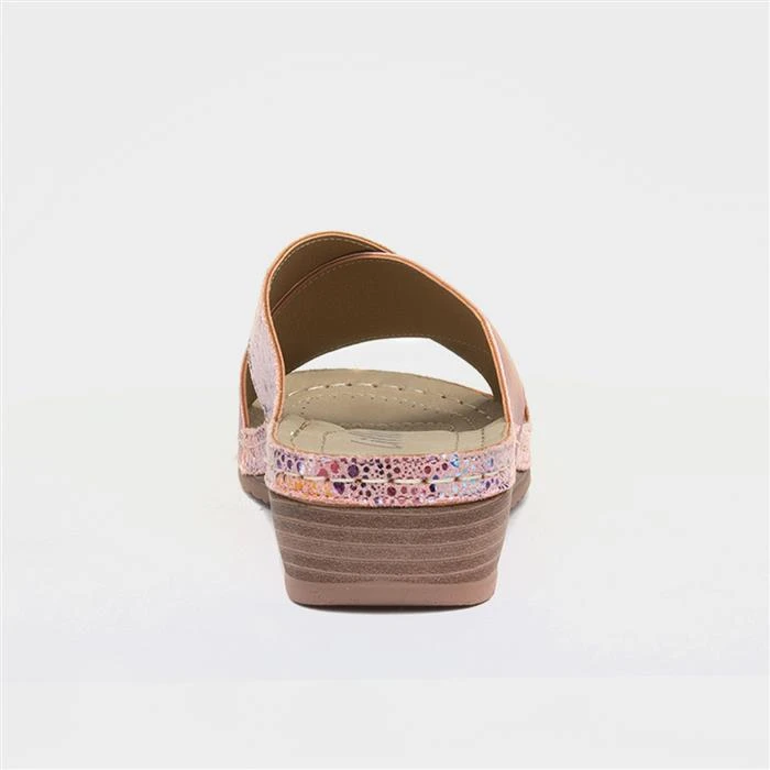 Lilley Womens Pink Wedge Mule Sandal 5 Lilley Womens Pink Wedge Mule Sandal - Image 3