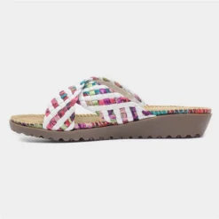 Lilley Womens White Plait Mule Sandal -UK Shoe Sales Store 195064 2 L03.20230412000543