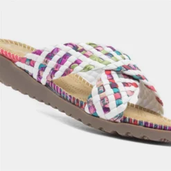 Lilley Womens White Plait Mule Sandal -UK Shoe Sales Store 195064 2 L05.20230412000543